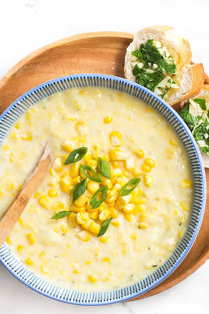 Summer Corn Chowder
 Summer Corn Chowder with Herb Garlic Bread Recipe