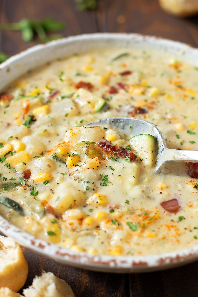 Summer Corn Chowder
 Summer Corn and Zucchini Chowder Life Made Simple