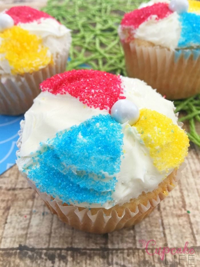 Summer Cupcakes Ideas
 Life is a Beach Ball Cupcakes Birthday ideas