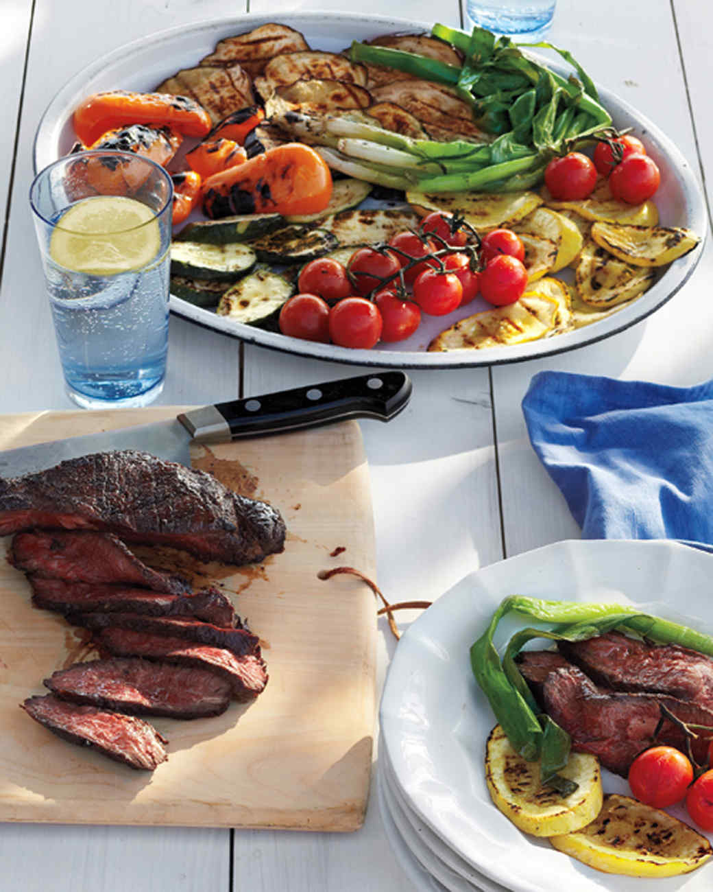 Summer Dinners On The Grill
 Grilled Steak and Summer Ve able Salad Recipe