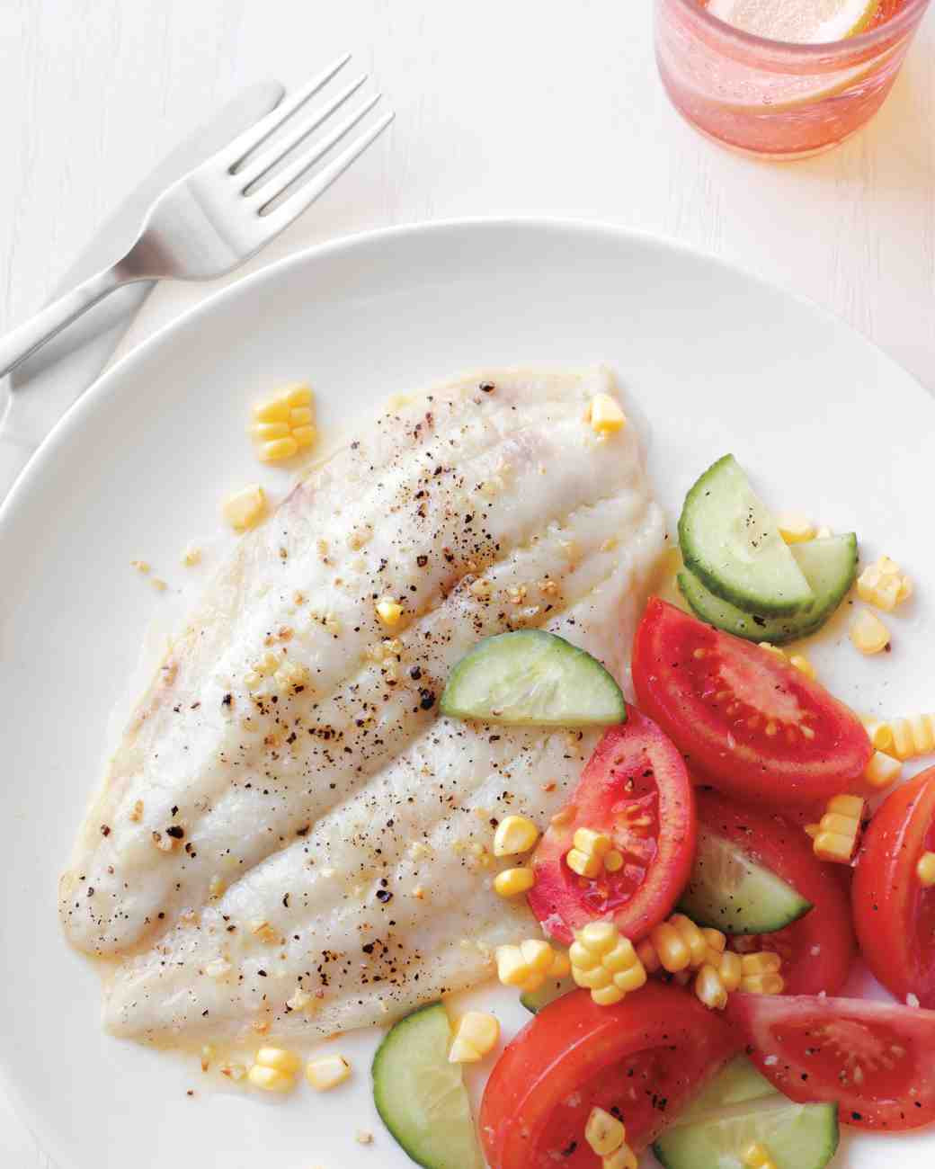 Summer Fish Recipes
 Broiled Fish with Summer Salad Recipe & Video