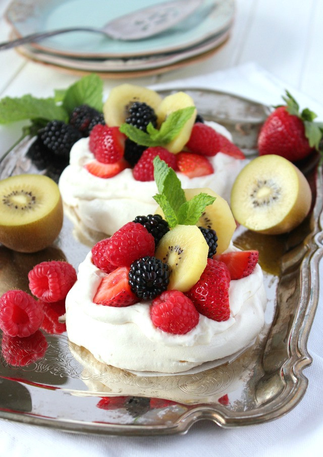 Summer Fruits Dessert
 Mini Pavlova with Summer Fresh Fruit Satori Design for
