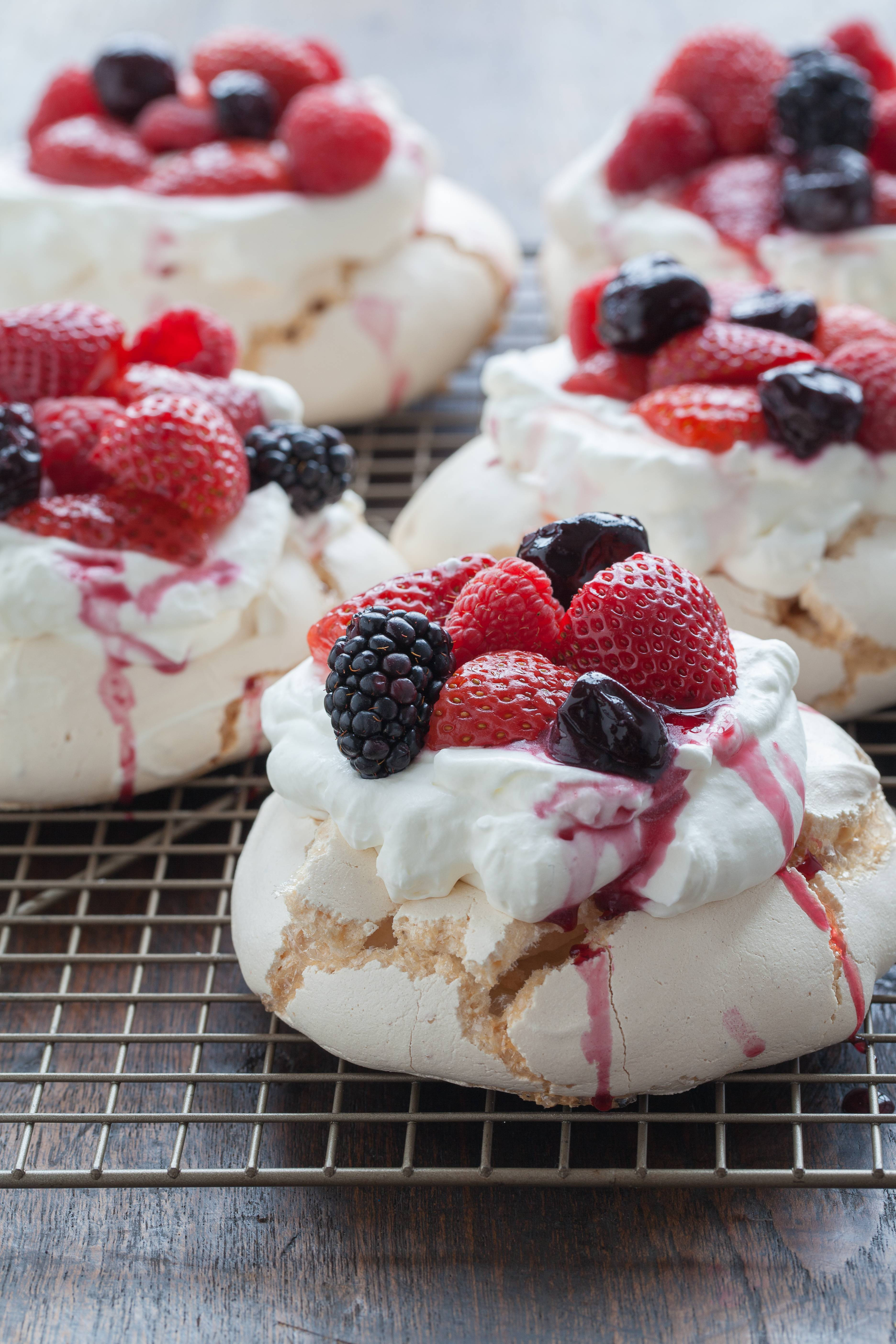 Summer Fruits Desserts
 Summer Fruit Pavlovas with Strawberries Mixed Fruits or