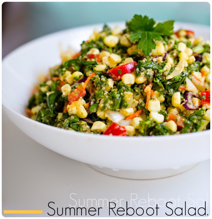 Summer Kale Salad Recipes
 Summer Reboot Salad Kale Corn Sweet Miso Tahini Dressing