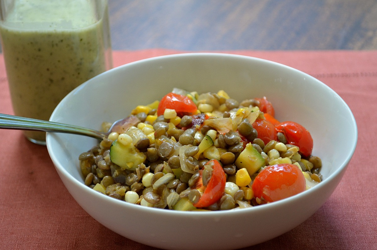 Summer Lentil Recipes
 Warm Summer Ve able Lentil Salad with Lemon Oregano