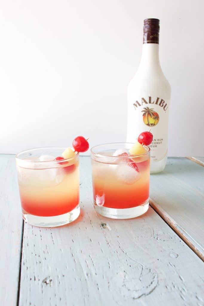 Summer Mixed Drinks With Rum
 Malibu Sunset Cocktail Recipe Homemade Food Junkie