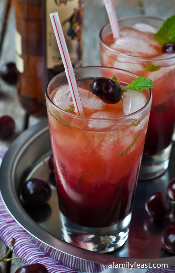 Summer Mixed Drinks With Rum
 Fresh Cherry and Spiced Rum Cocktail