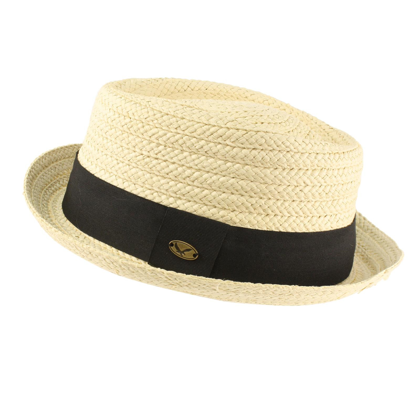 Summer Pork Pie Hat
 Men s Summer Braid Straw Pork Pie Derby Fedora Upturn Brim