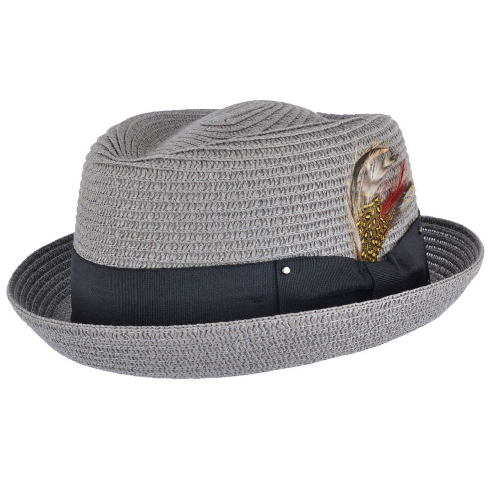 Summer Pork Pie Hat
 UNI Crushable Straw Summer Pork Pie Trilby Hat With