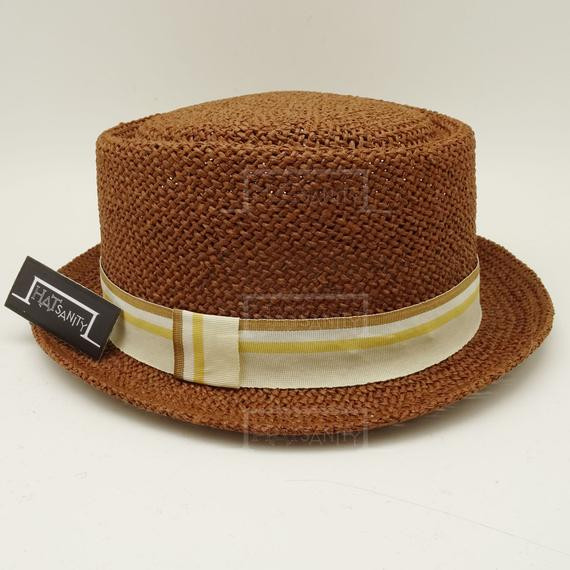 Summer Pork Pie Hat
 Summer Beach Straw PORK PIE HAT Brown by HATsanity on Etsy