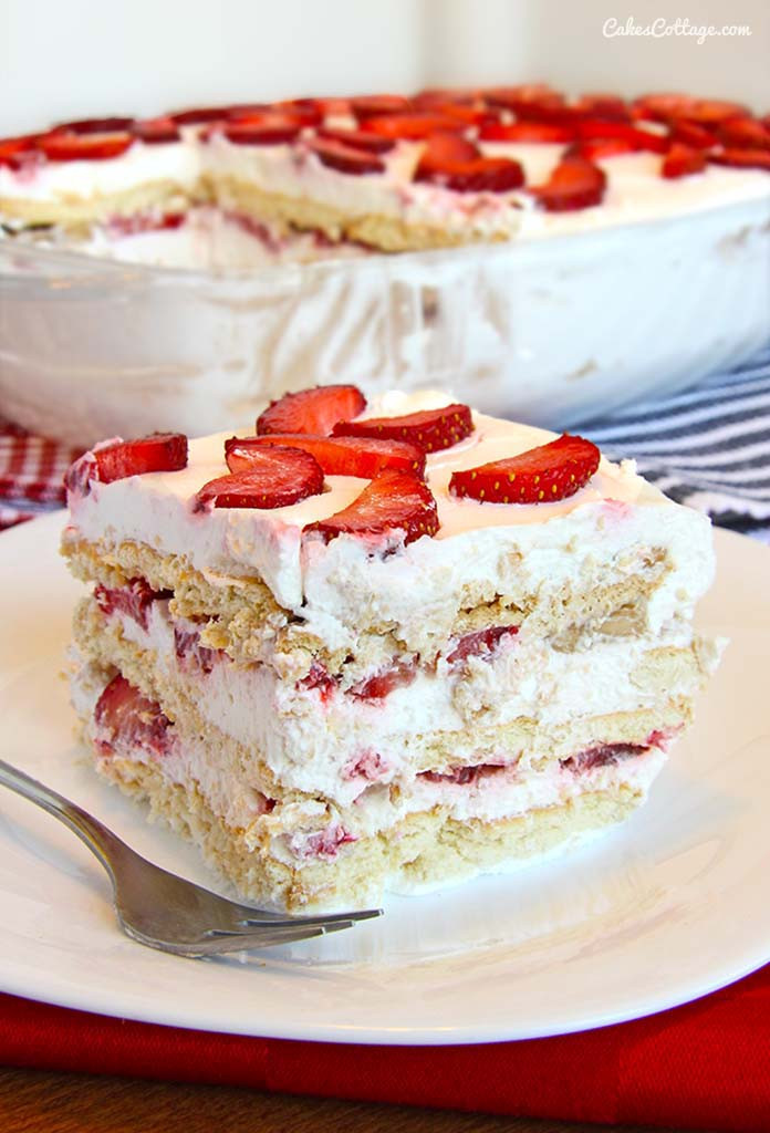 Summer Recipes Desserts
 No Bake Strawberry Icebox Cake Cakescottage
