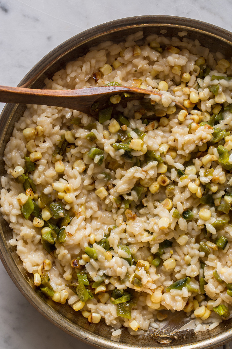 Summer Risotto Recipes
 Roasted Corn and Poblano Risotto