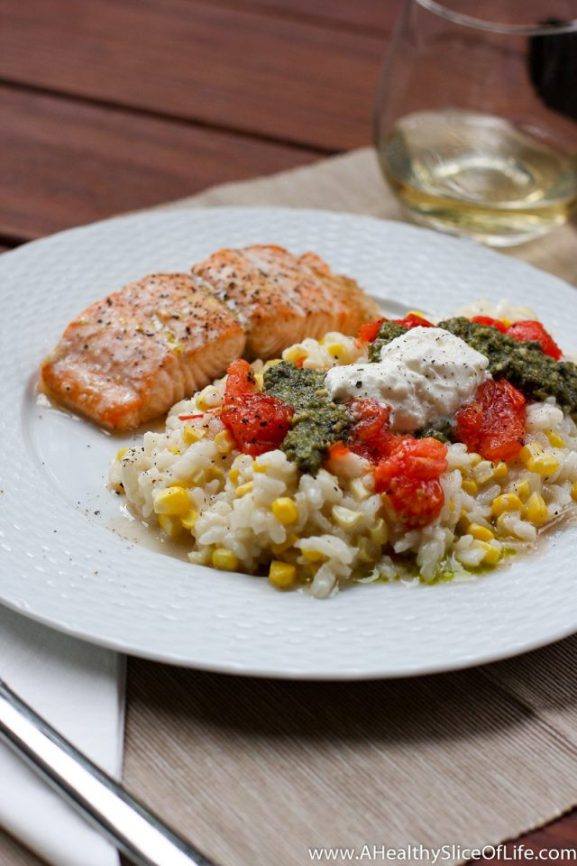 Summer Risotto Recipes
 Summer Risotto with Roasted Corn Pesto & Burrata