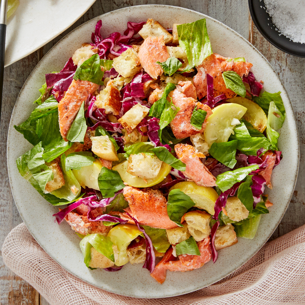 Summer Salmon Salad
 Recipe Salmon Caesar Salad with Parmesan Croutons