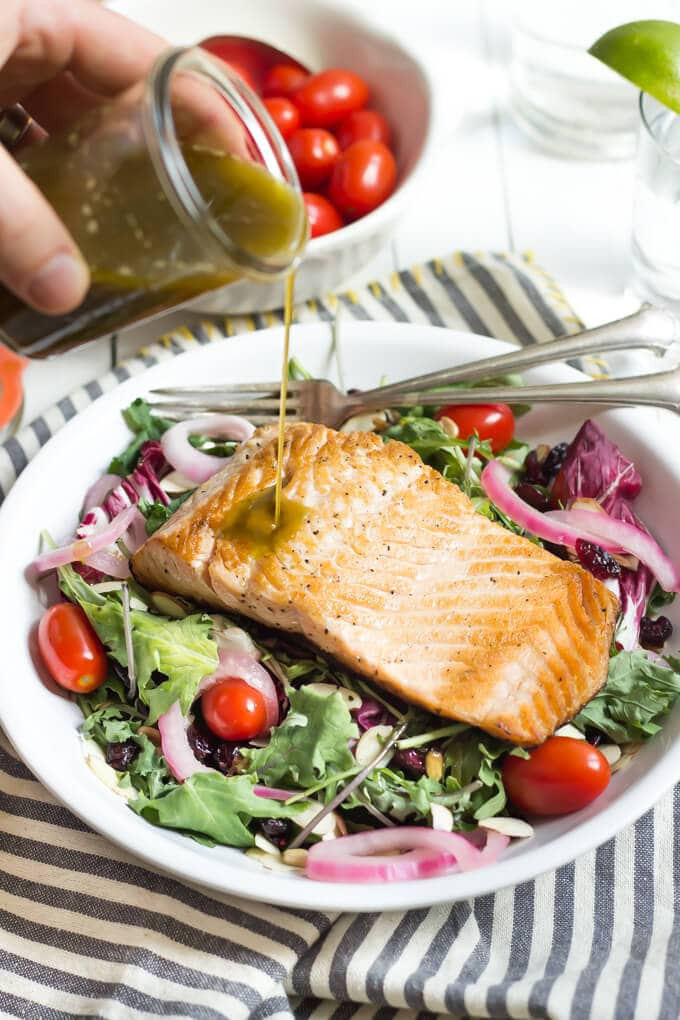 Summer Salmon Salad
 Summer Salmon Salad with Basil Vinaigrette Wicked Spatula