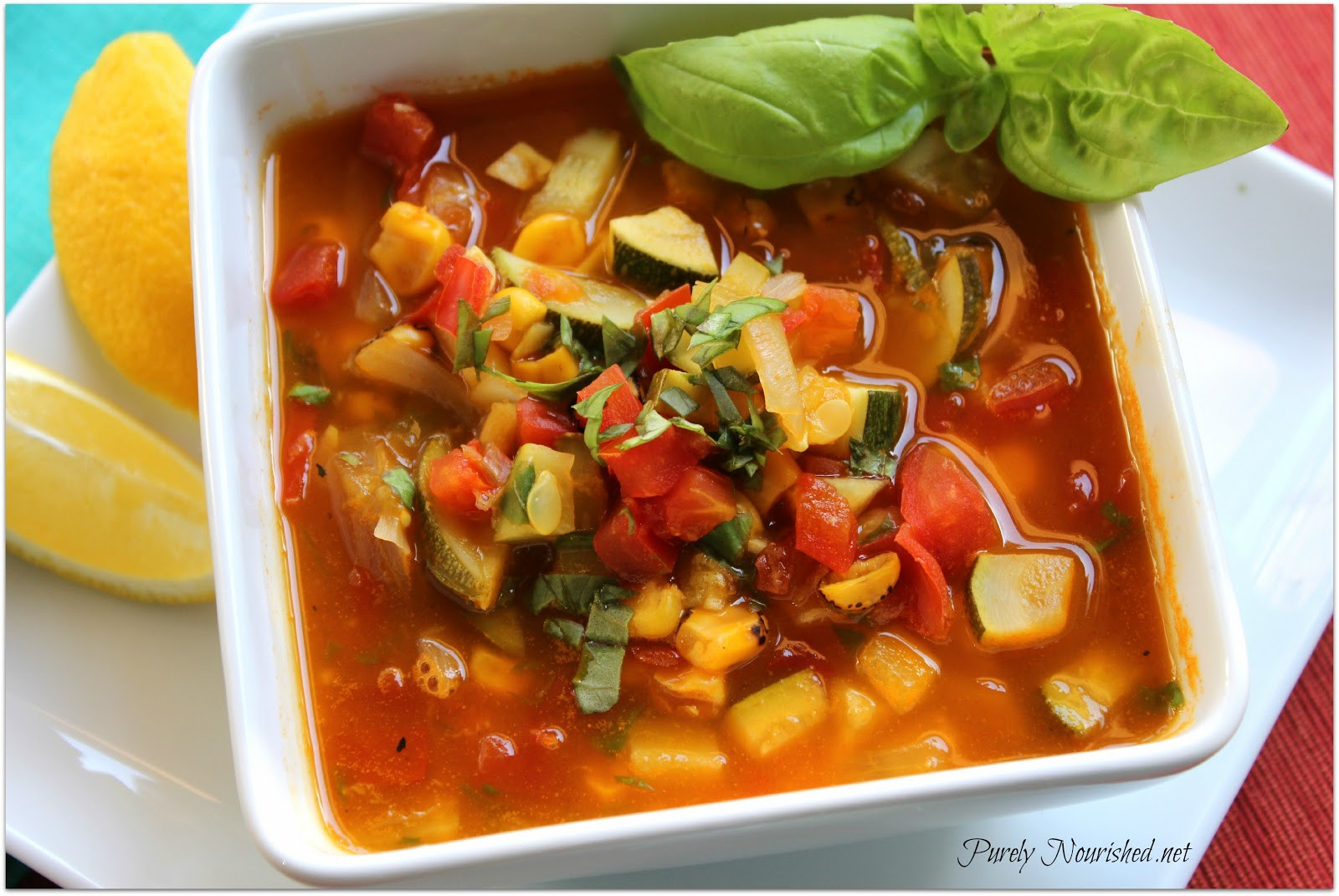 Summer Soup Recipes Vegetarian
 Purely Nourished Summer Ve able Soup