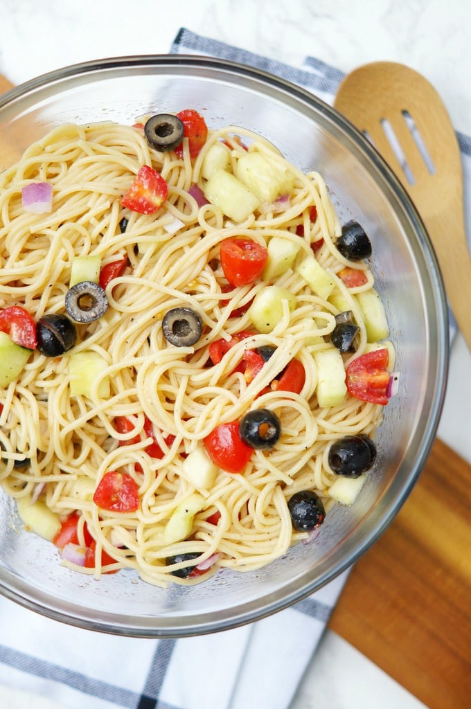 Summer Spaghetti Salad
 Summer Spaghetti Salad with Veggies and Italian Dressing