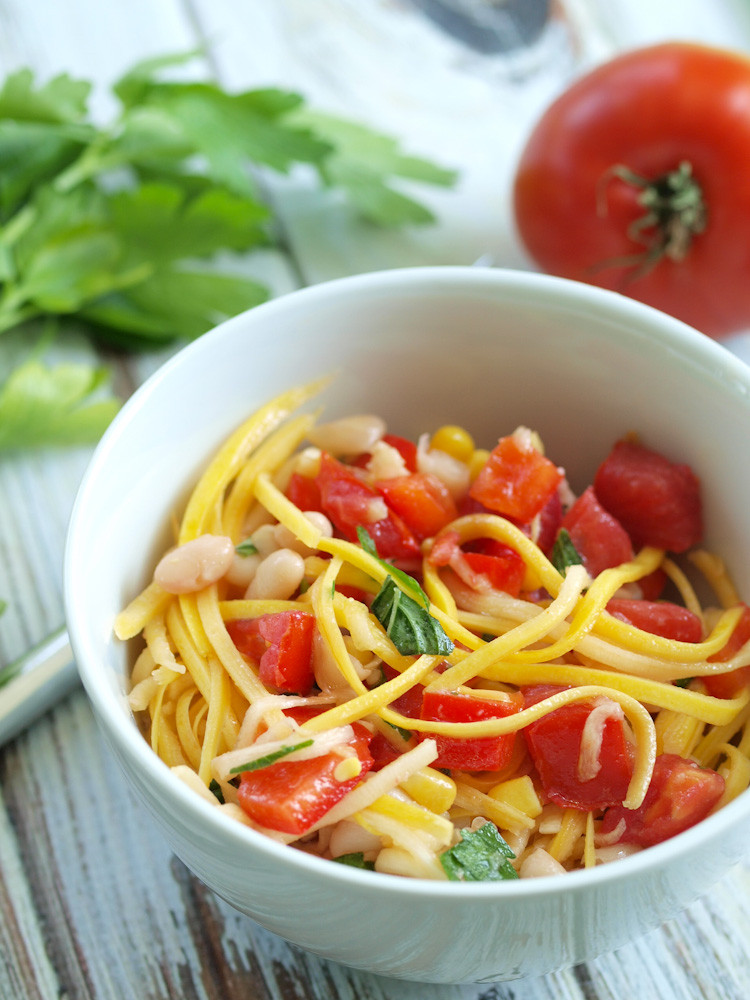 Summer Squash Noodles
 Summer Squash Noodle Salad with Lime Vinaigrette Happy