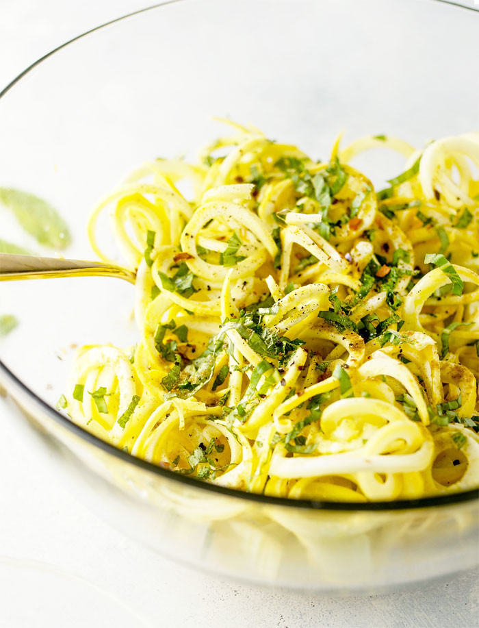 Summer Squash Noodles Recipes
 Spiralized Summer Squash "Noodles" with Basil & Mint