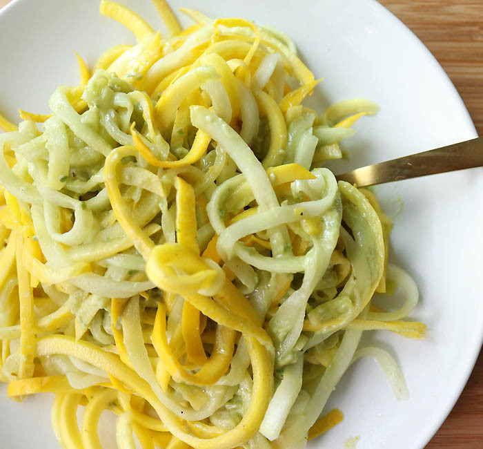 Summer Squash Noodles Recipes
 Yellow Summer Squash Noodles with Creamy Vegan Avocado