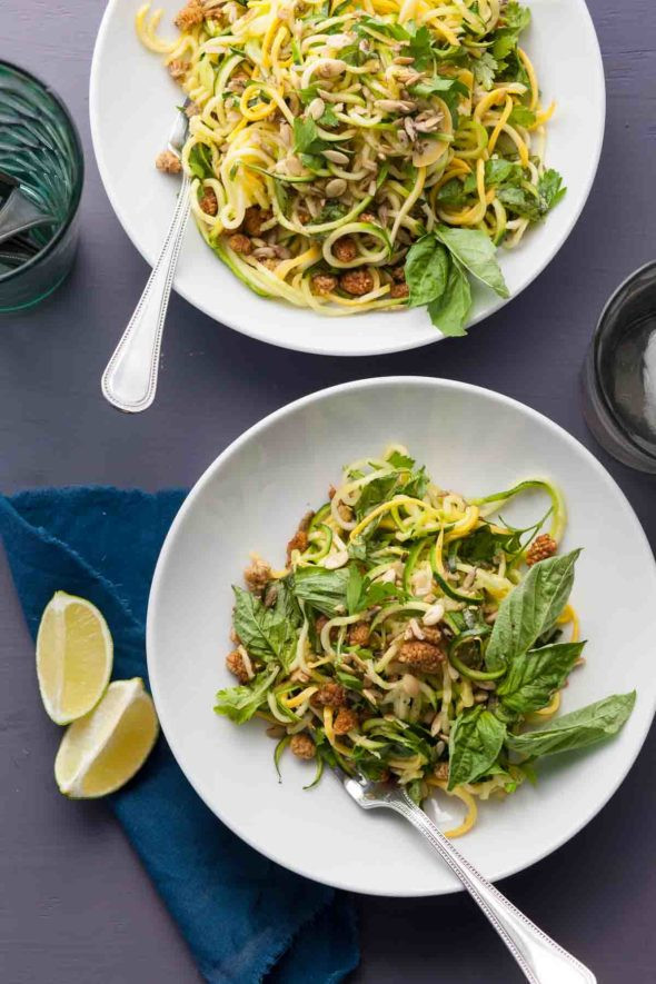 Summer Squash Noodles
 Summer Squash Noodle Salad with Basil Lime Dressing