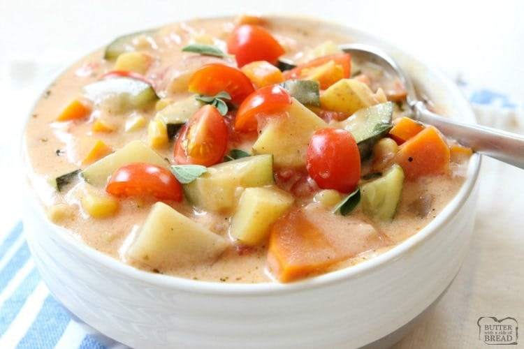 Summer Stew Recipe
 SUMMER VEGETABLE STEW Butter with a Side of Bread