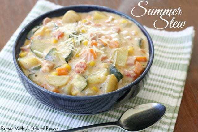 Summer Stew Recipe
 SUMMER VEGETABLE STEW Butter with a Side of Bread