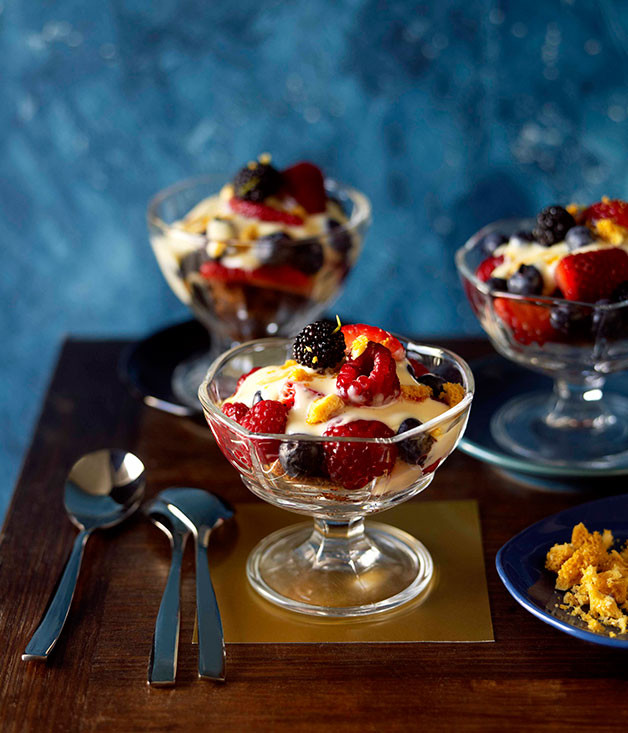 Summer Trifle Desserts
 Summer fruit trifle Gourmet Traveller