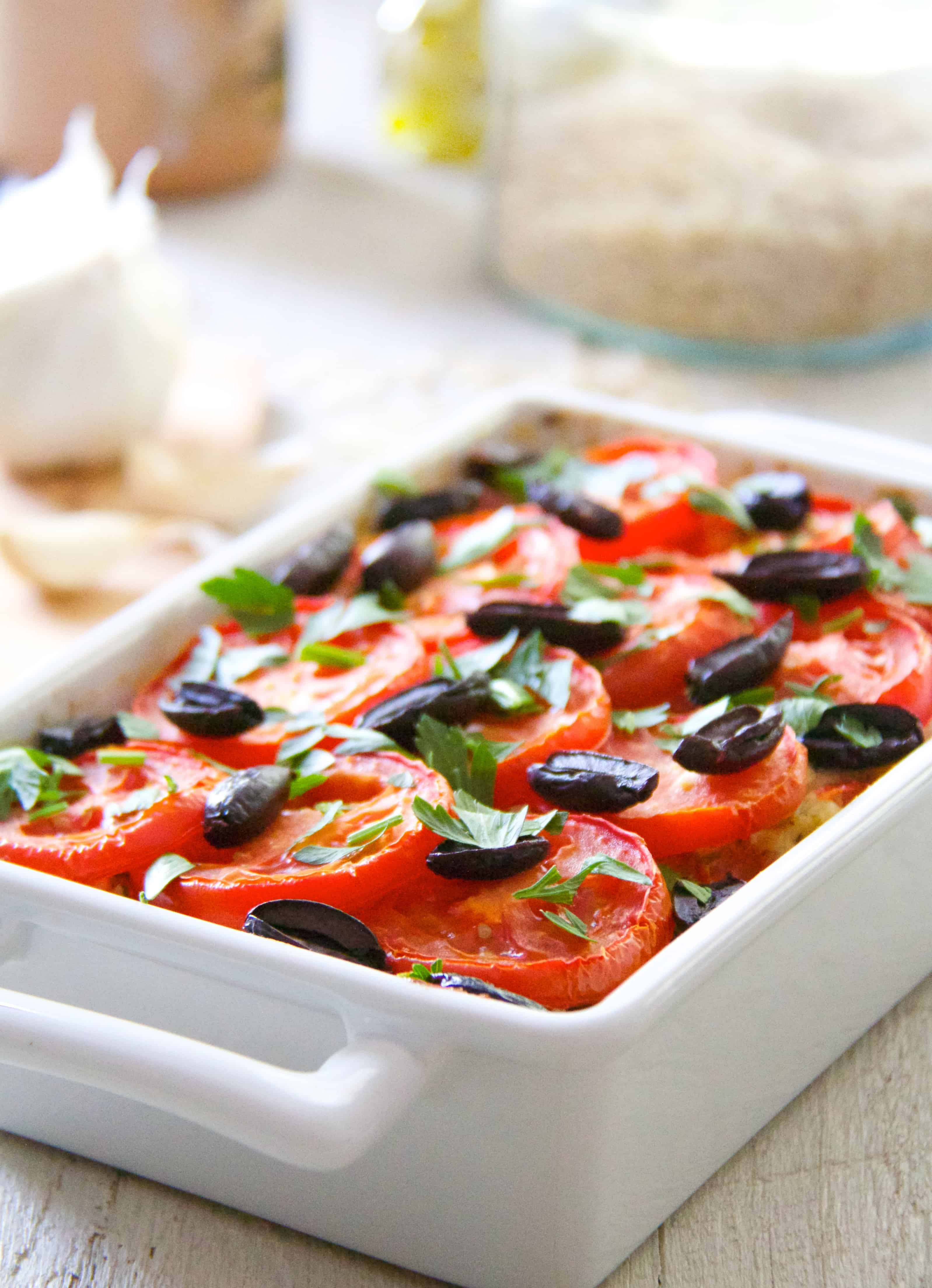 Summer Vegetable Casserole
 Brown Rice and Summer Ve able Casserole with Feta and