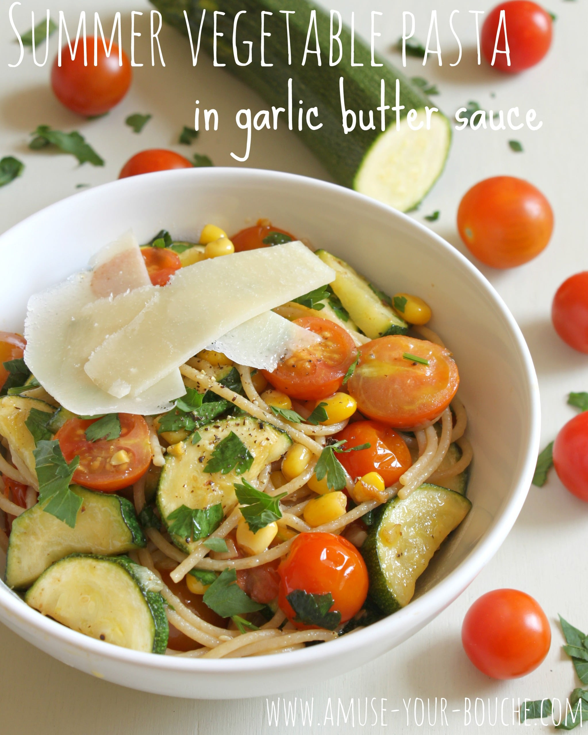 Summer Vegetarian Pasta Recipes
 Summer ve able pasta in garlic butter sauce Amuse Your