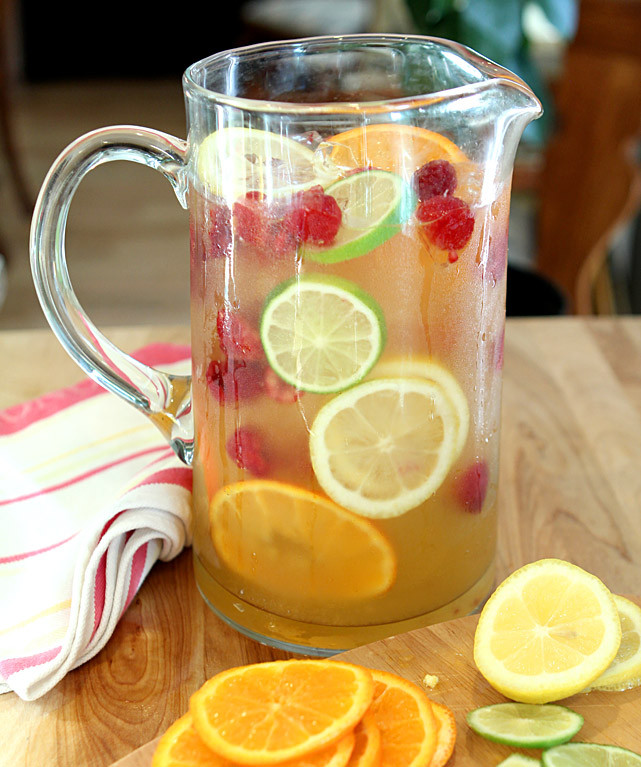 Summer Vodka Drinks Pitcher
 Vodka Limoncello and Prosecco Sangria with Raspberries