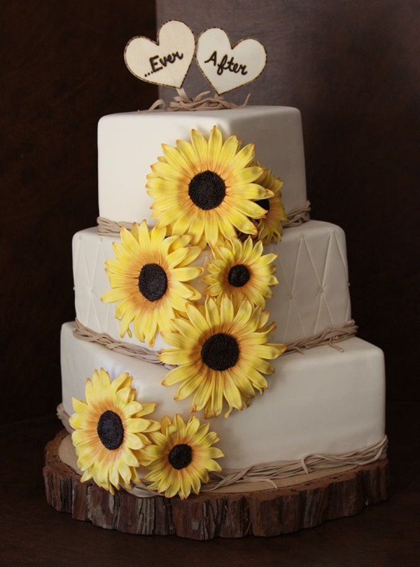 Sunflower Wedding Cakes
 47 Sunflower Wedding Ideas For 2016