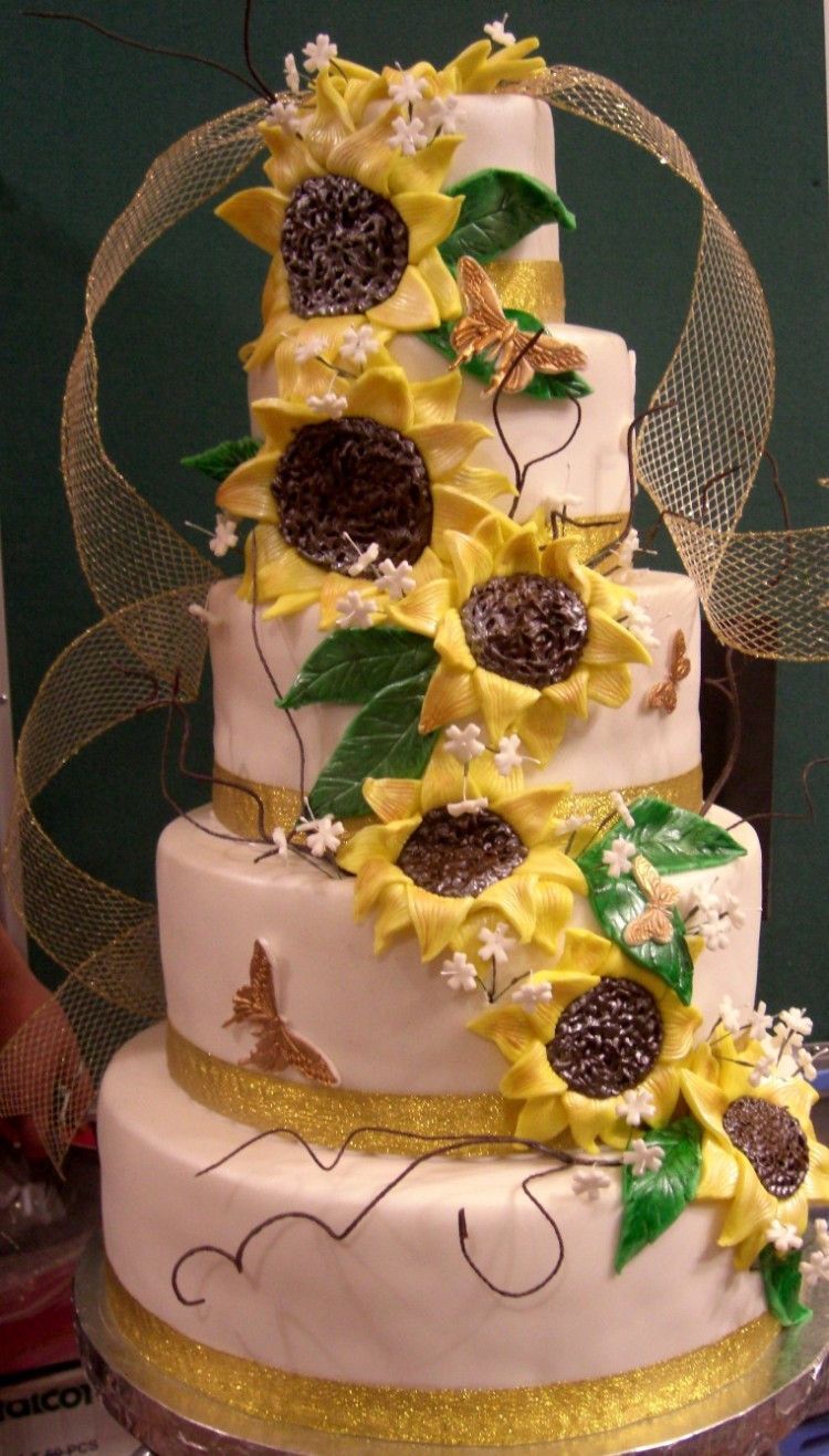 Sunflower Wedding Cakes
 Sunflower Wedding Cake