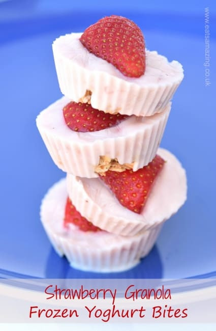 Super Healthy Dessert
 Strawberry Granola Frozen Yoghurt Bites Recipe