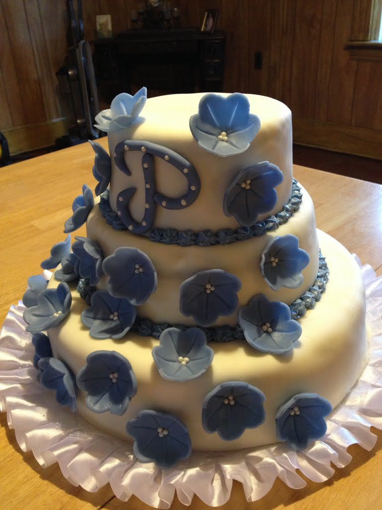 Sweet Delights Wedding Cakes
 Chelle s Sweet Delights Baby Blue Flower Wedding Cake