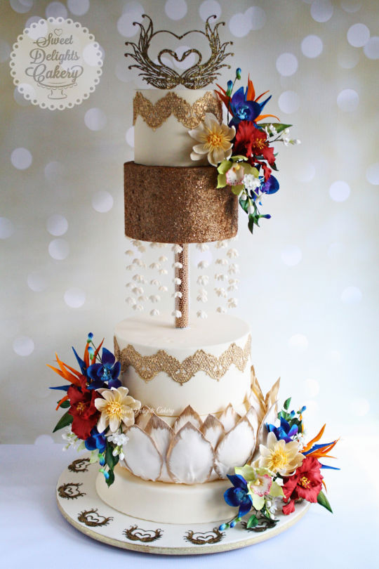 Sweet Delights Wedding Cakes
 Tropical Wedding Cake cake by Sweet Delights Cakery