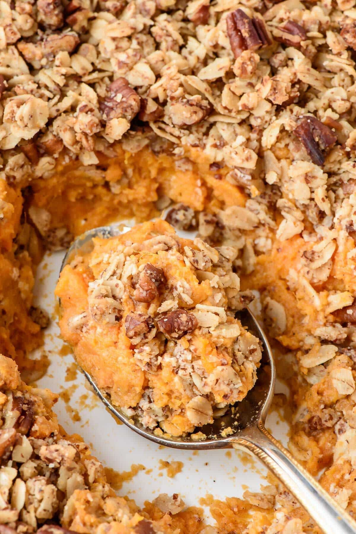 Sweet Potato Healthy
 Healthy Sweet Potato Casserole with Pecan Oat Topping