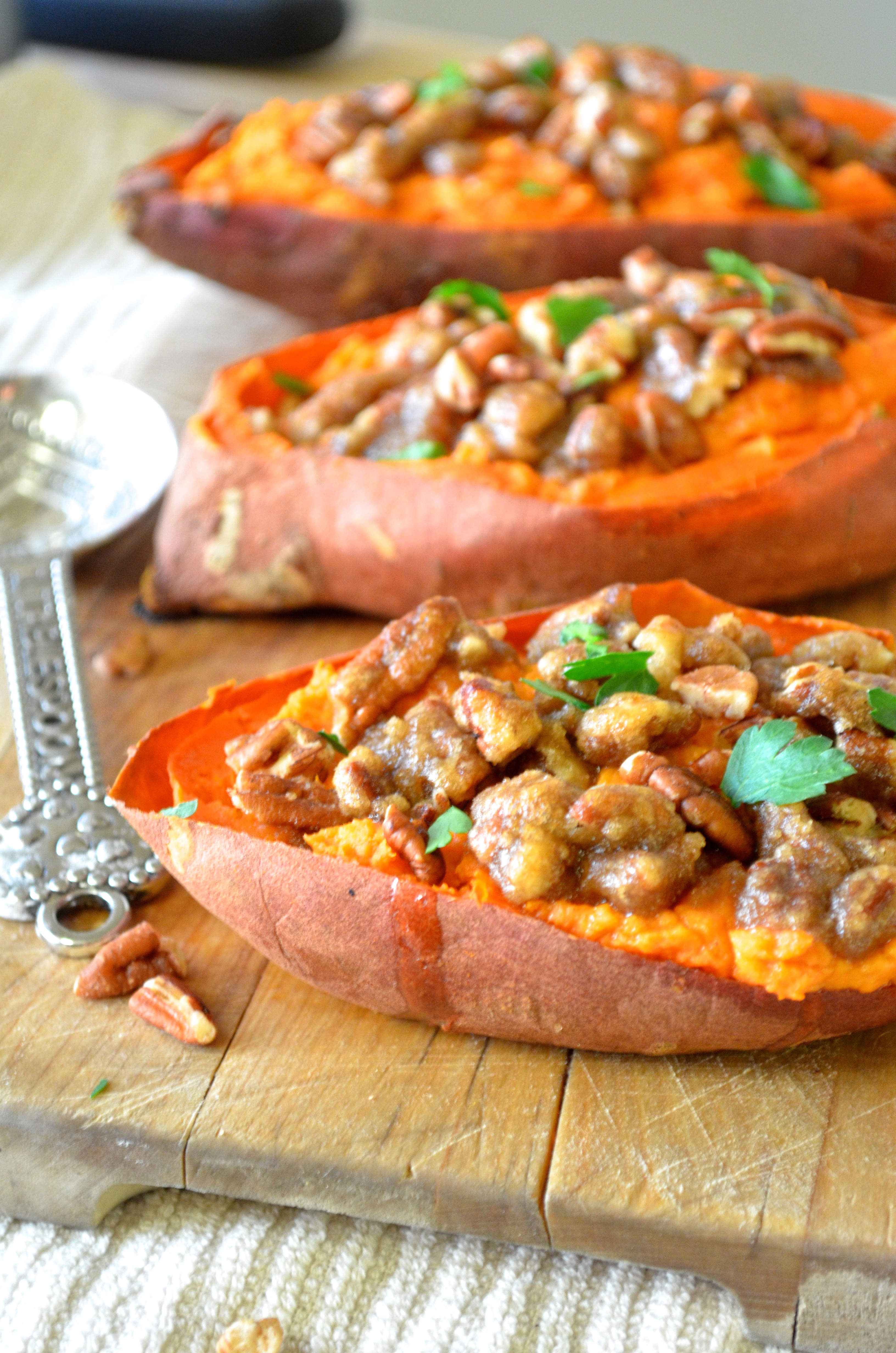 Sweet Potato Healthy
 Twice Baked Sweet Potatoes with Pecan Streusel