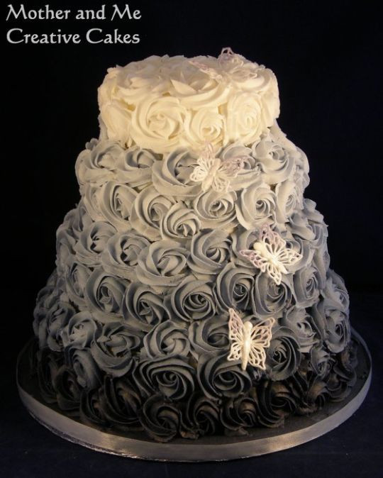 Swirl Wedding Cakes
 Rose swirl wedding cakes cake by Mother and Me Creative