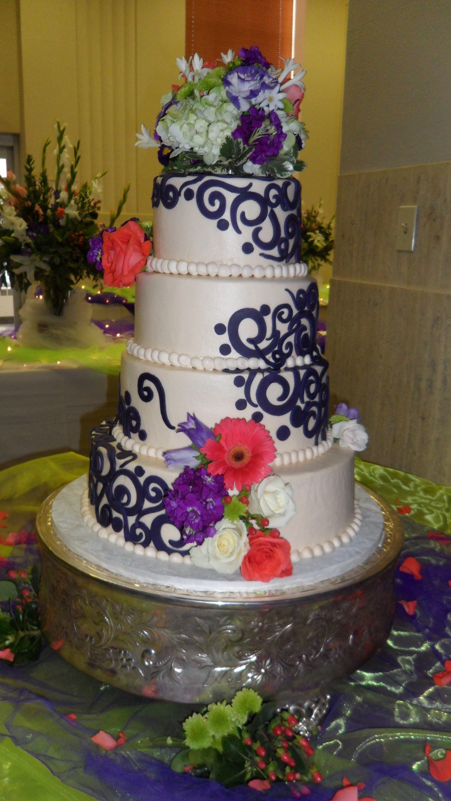 Swirl Wedding Cakes
 Purple Swirls Wedding Cake CakeCentral