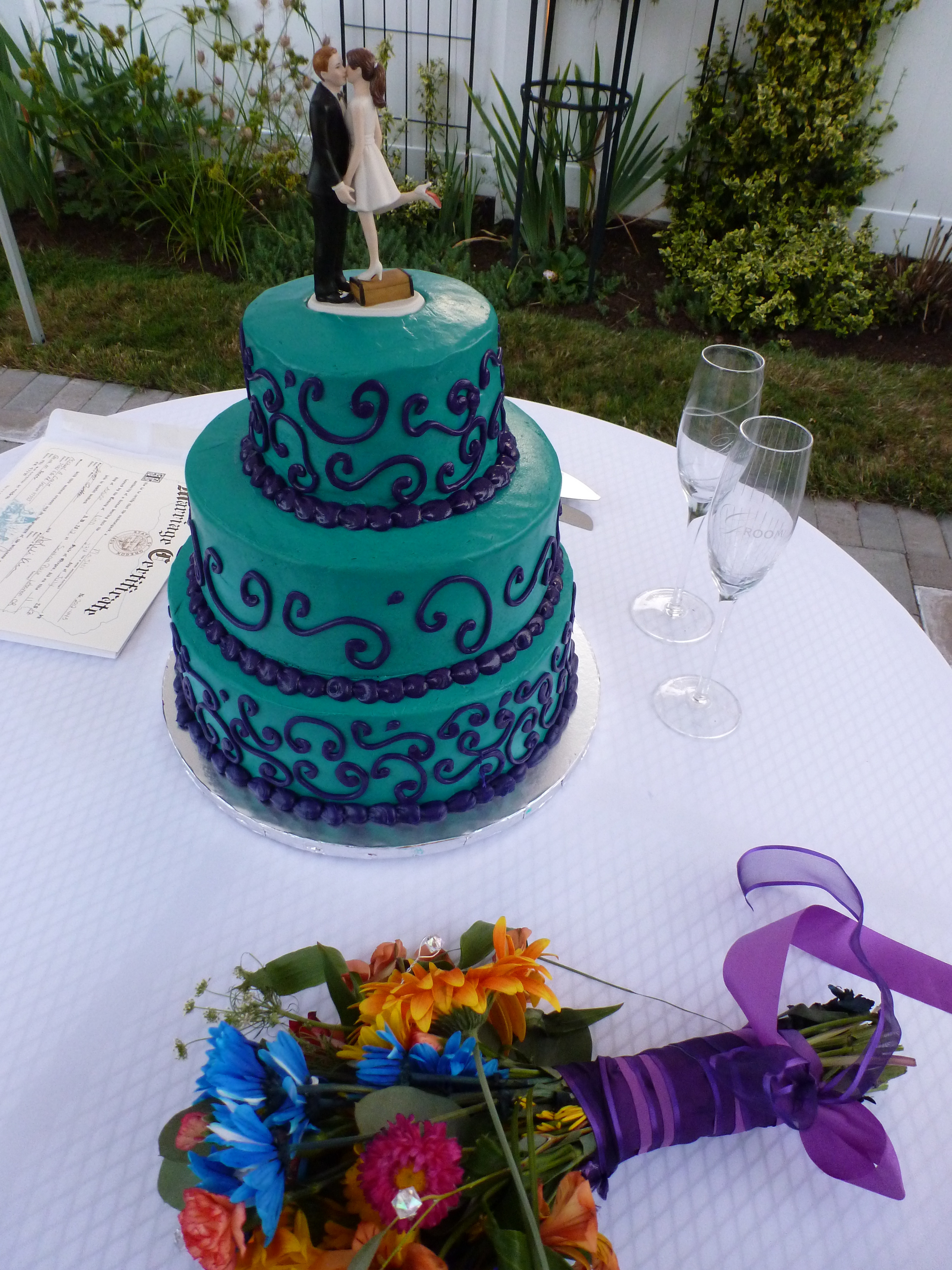 Teal And Purple Wedding Cakes
 Featured weddings Santiam Place s Blog