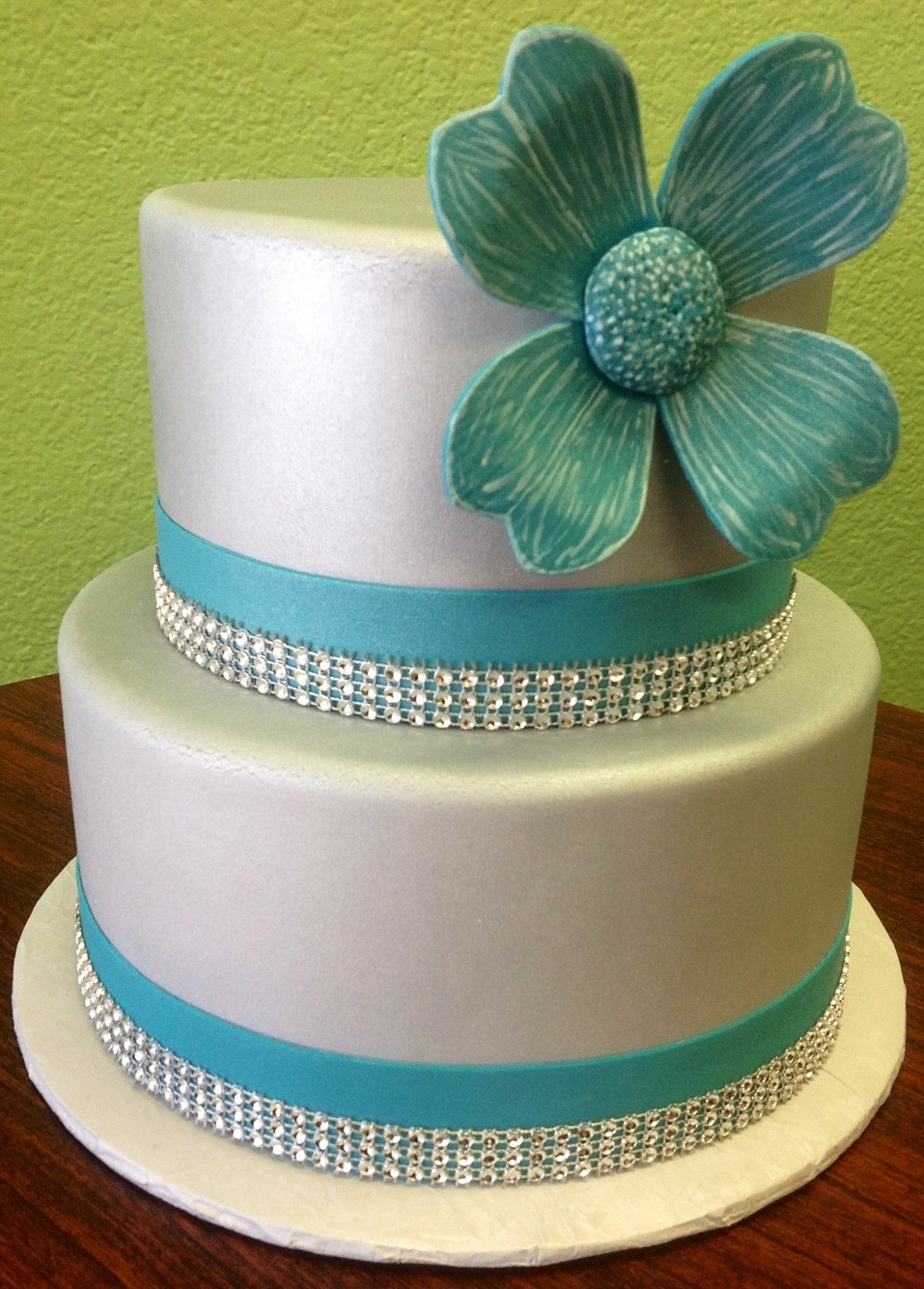 Teal And Silver Wedding Cakes
 & Beyond Wedding Cakes Wedding Cake Package