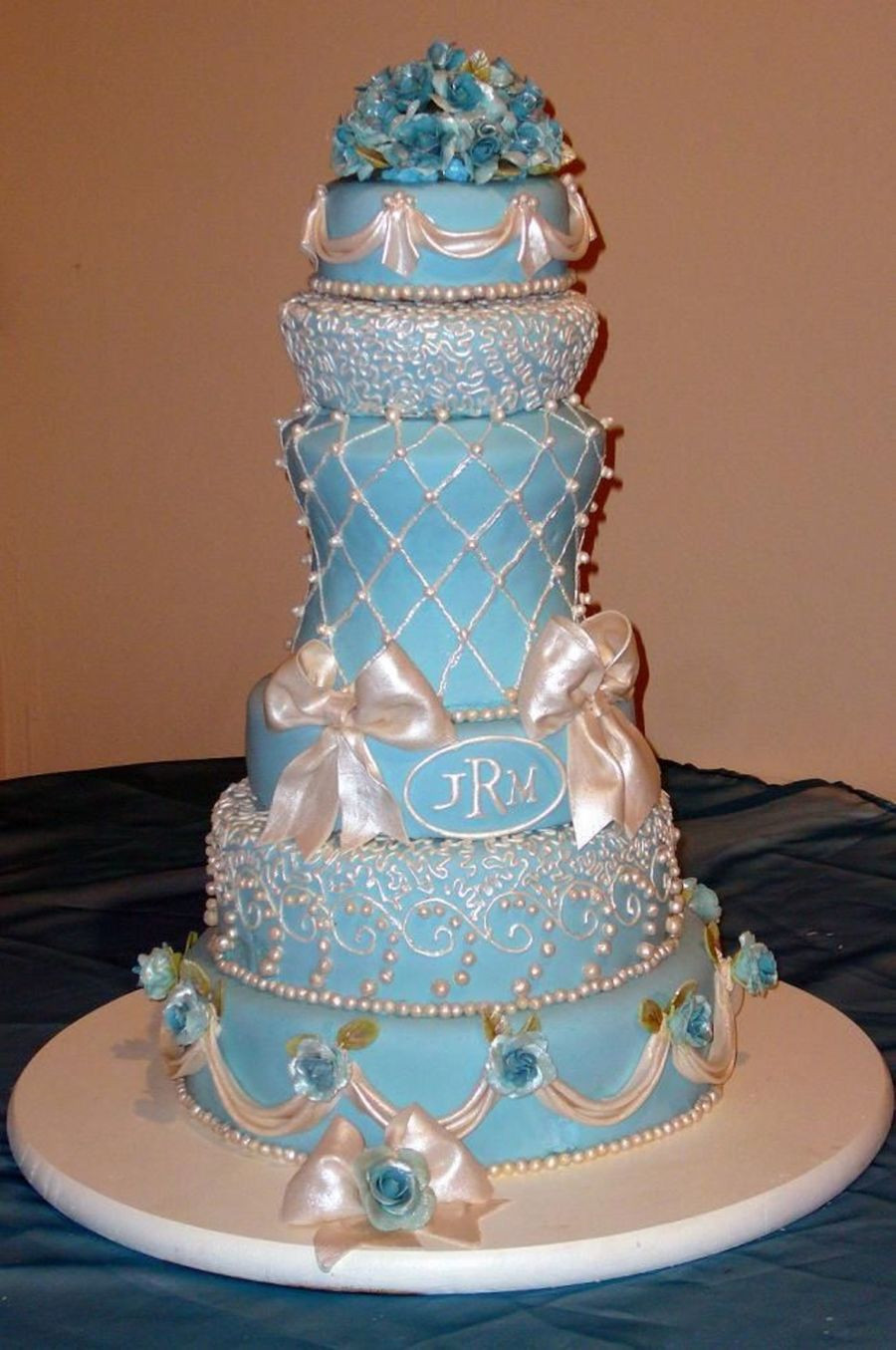 Teal And Silver Wedding Cakes
 Teal Wedding Cake CakeCentral