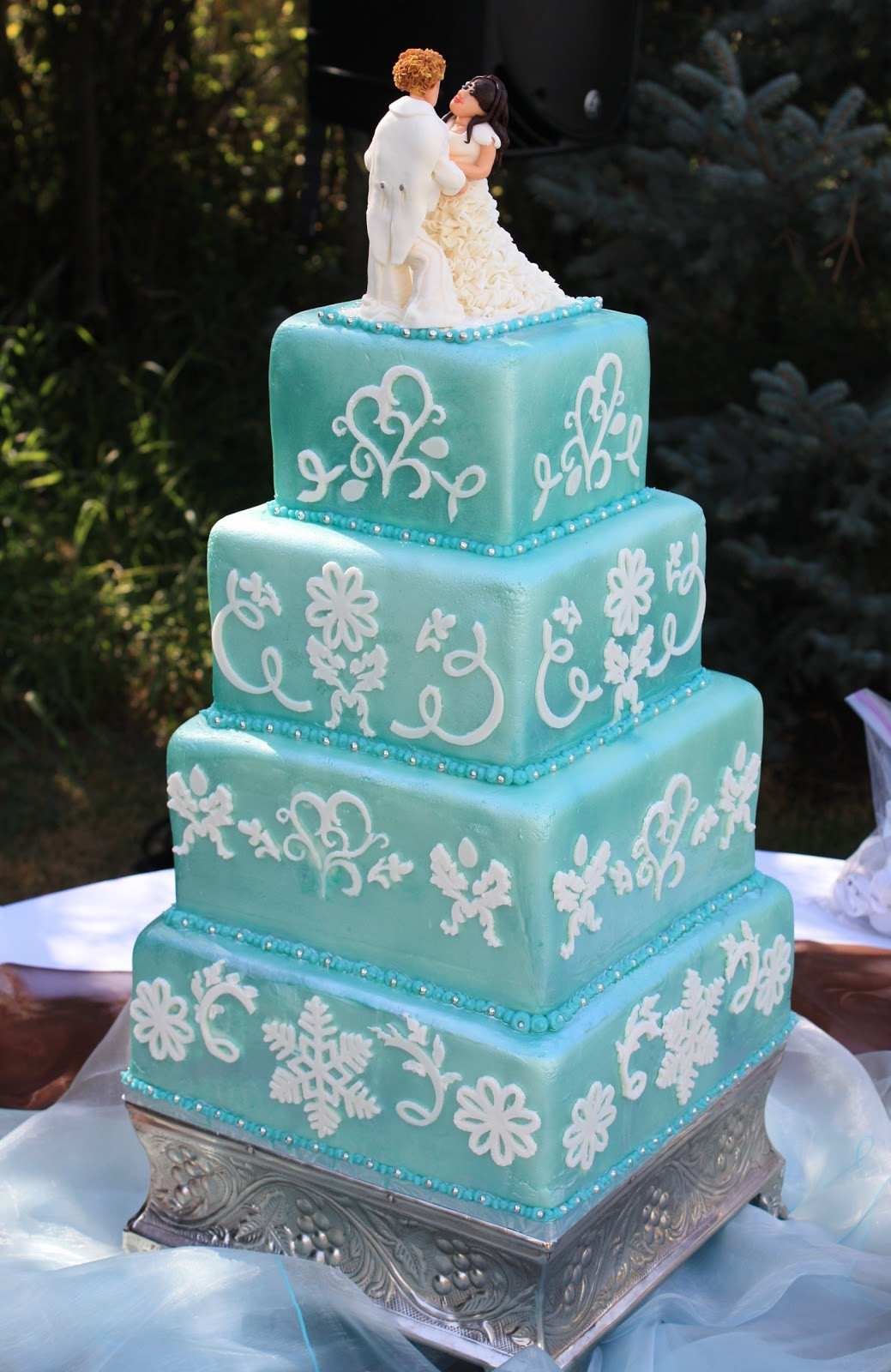 Teal Wedding Cakes
 The Cake Mama Teal Wedding cake