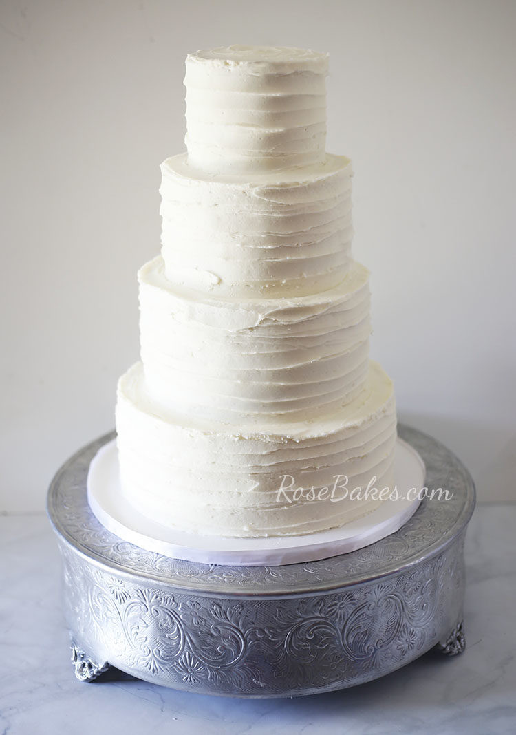 Textured Buttercream Wedding Cakes
 Textured Wedding Cake with Ruscus & Hydrangea Rose Bakes