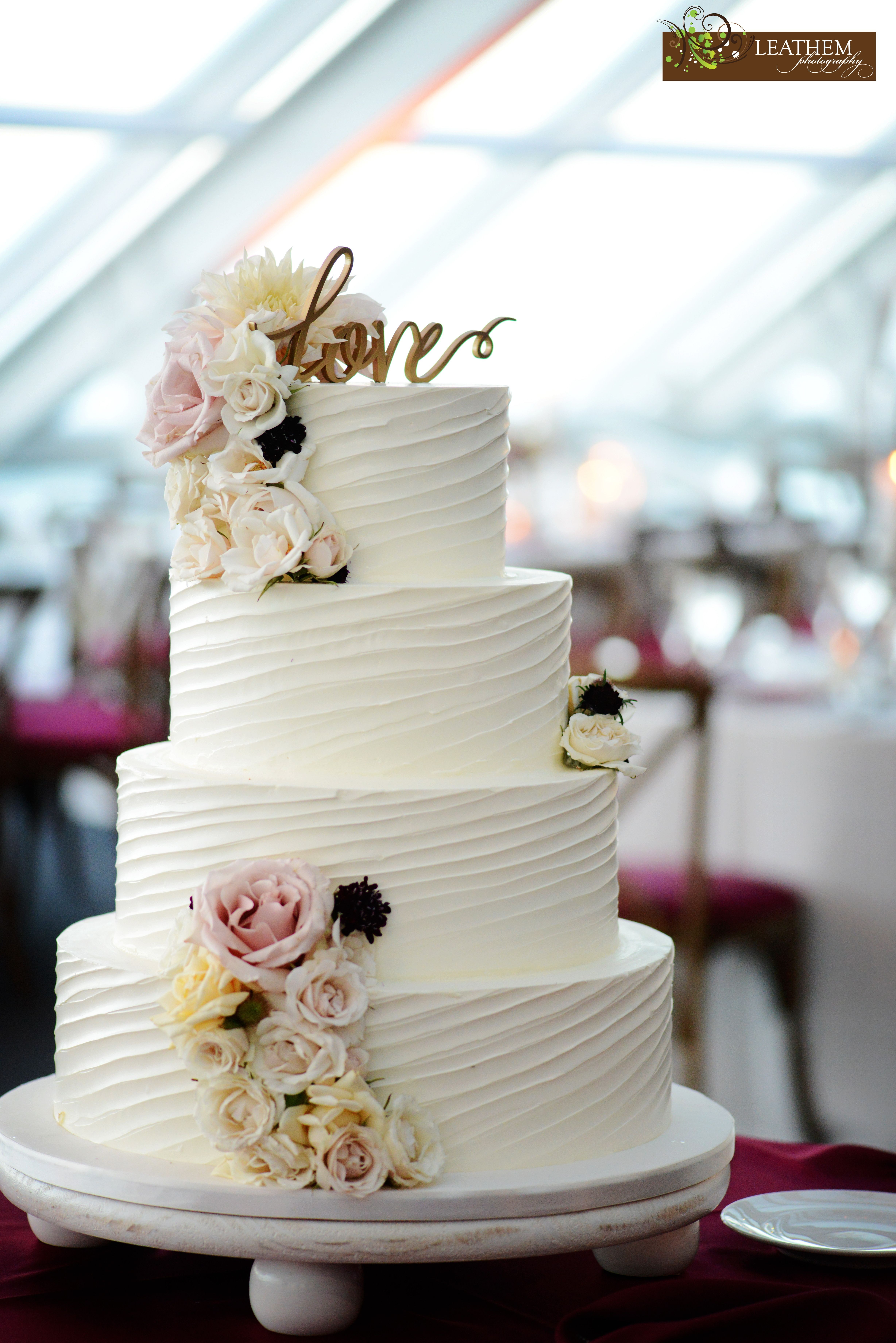 Textured Buttercream Wedding Cakes
 Gorgeous textured buttercream wedding cake adorned with