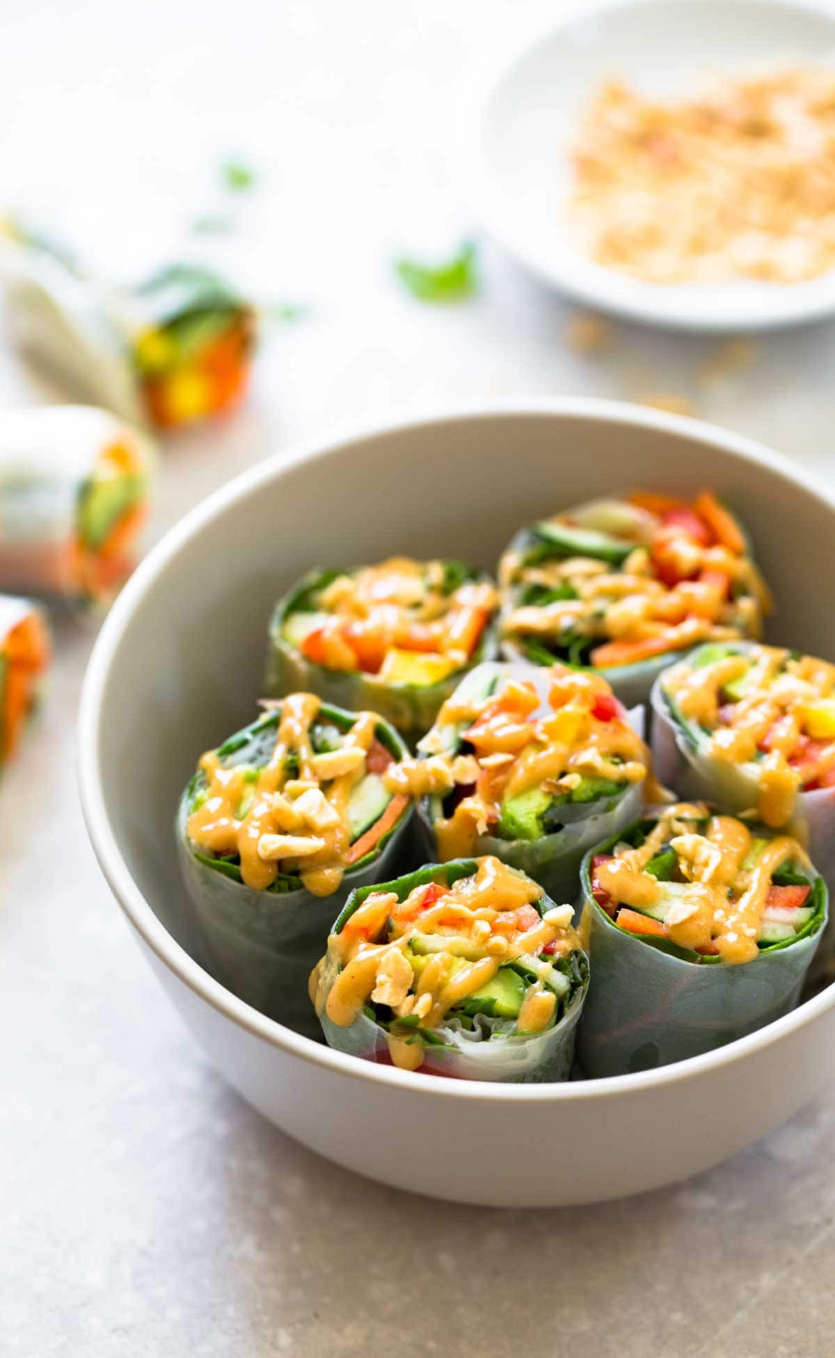 Thai Summer Rolls Recipes the top 20 Ideas About Thai Summer Rolls with Peanut Sauce Recipe Pinch Of Yum