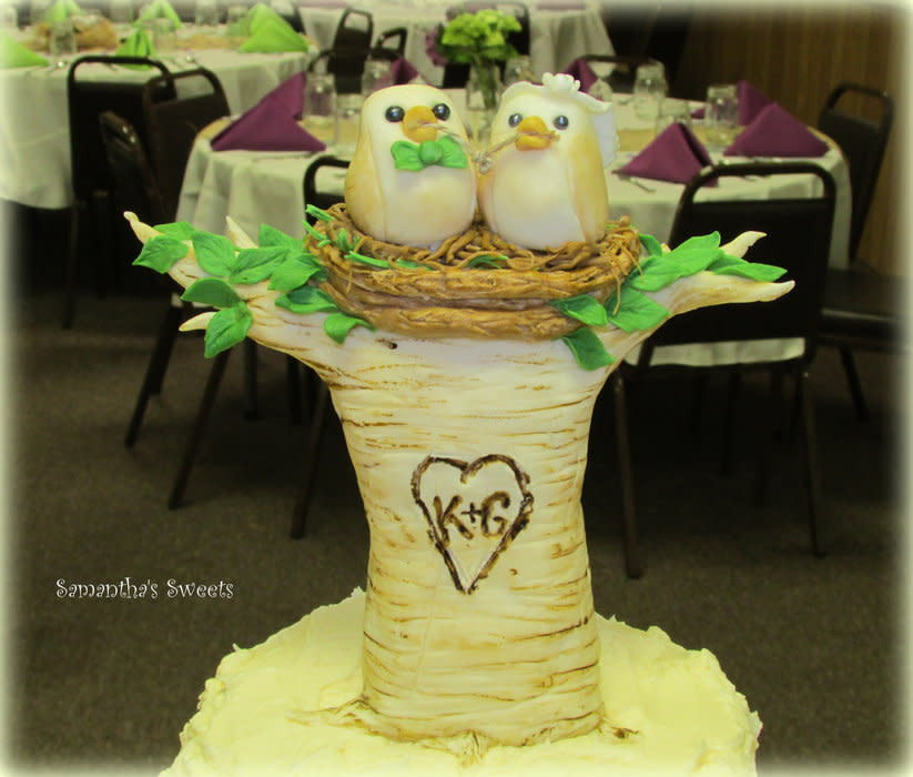 The Knot Wedding Cakes
 Love Birds Tie the Knot Wedding Cake Cake by Samantha