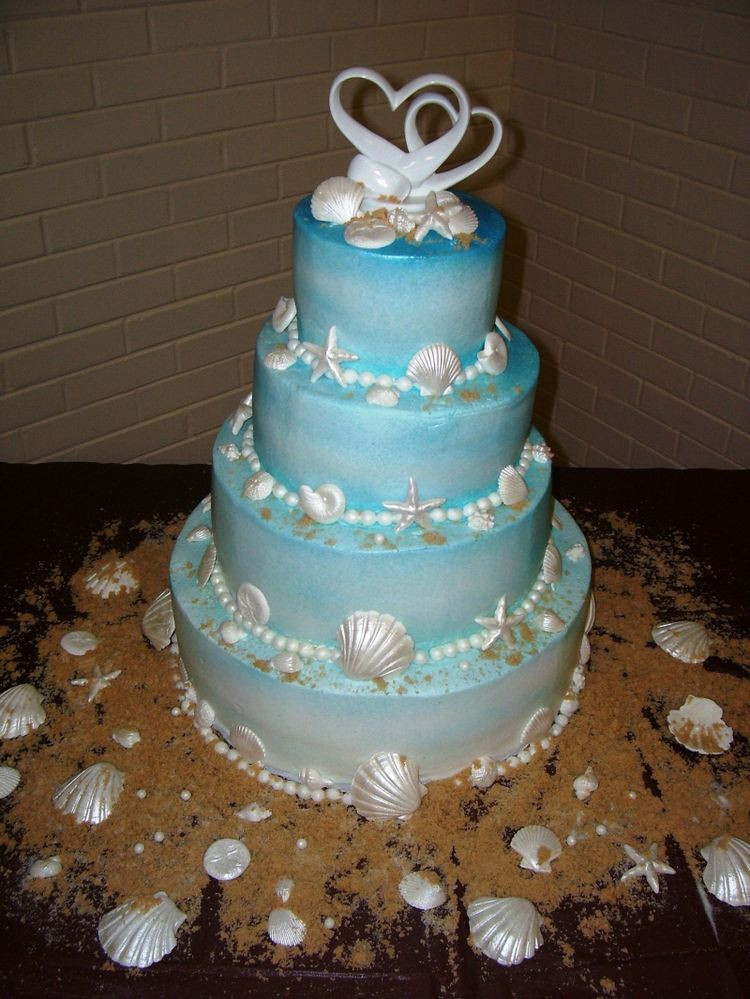 Themed Wedding Cakes
 Blue beach themed wedding cakes