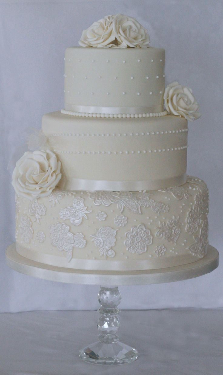 Three Tear Wedding Cakes
 25 best ideas about Ivory wedding cake on Pinterest